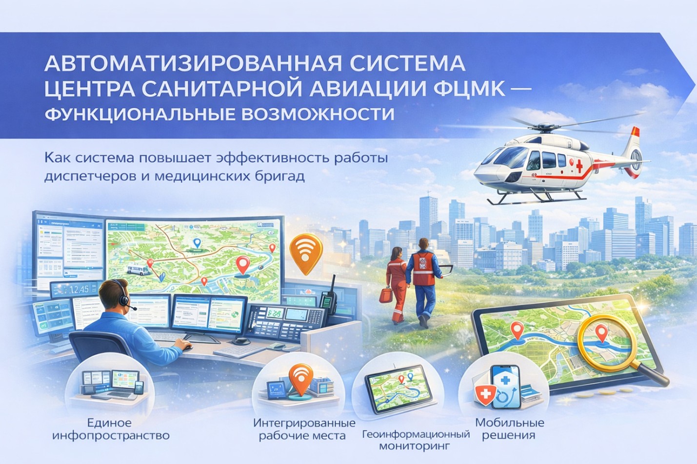 Автоматизированная система дежурной диспетчерской службы Центра санитарной авиации ФЦМК: функциональные возможности